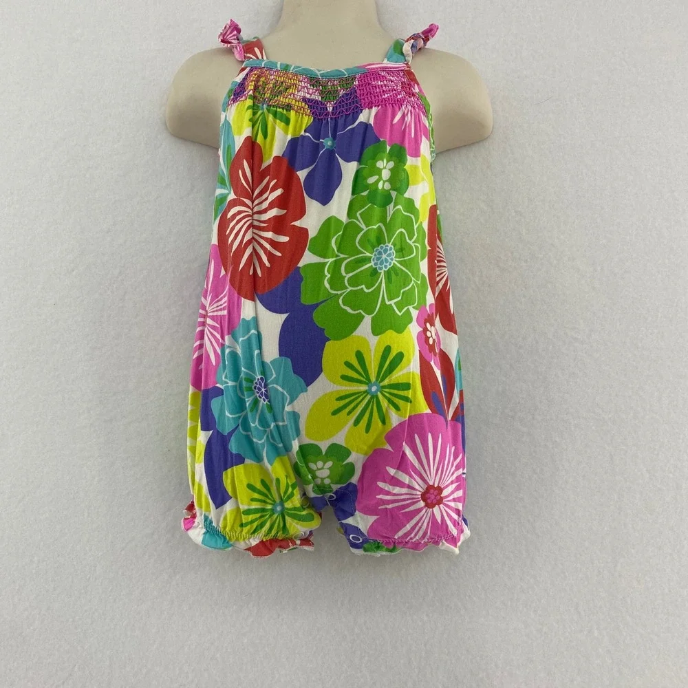 Carter's Tropical‎ Floral Romper Colorful Sleeveless Summer Outfit 6 Months